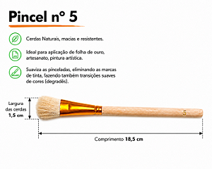 Pincel Vassourinha nº 5 - Cerdas naturais