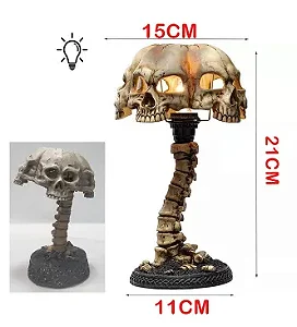 Luminária Abajur Crânio Skeleton Halloween