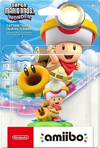 amiibo de Capitão Toad e Flor tagarela Super Mario Bros. Wonder