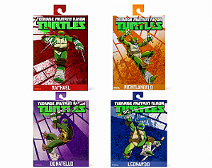 Action Figure Bundle As Tartarugas Ninja (2012) Ultimate Kit Completo 4 Figuras 18 cm - NECA Original
