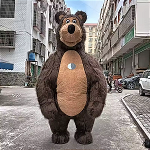 Fantasia Inflável Premium Masha e o Urso Gigante - Festas