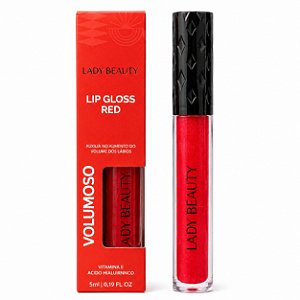 Lip Gloss Red Volumoso - Lady Beauty