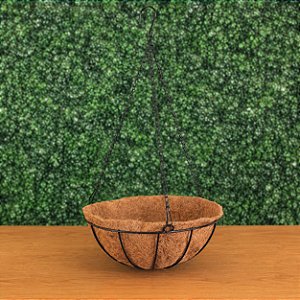 Vaso Pendurar Fibra Coco 35cm Com Pendente De Ferro Decoração Vaso Para Colocar Plantinhas