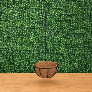 Vaso Pendurar Com Pendente De Ferro Decoração Fibra Coco 20cm Vaso Para Colocar Plantinhas
