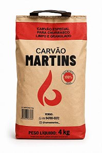 CARVÃO 100% EUCALIPTO - 4KG - MARTINS