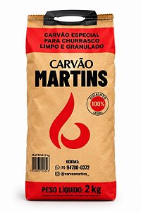 CARVÃO 100% EUCALIPTO - 2KG - MARTINS