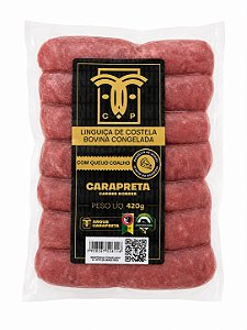 LINGUIÇA DE COSTELA COM QUEIJO COALHO - 420g - CARAPRETA