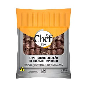 ESPETINHO DE CORAÇÃO TEMPERADO - 900g - DO CHEF