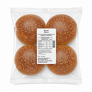 PÃO BURGER PRIME AMANTEIGADO COM GERGELIM  - 4un - BREAD MAKER