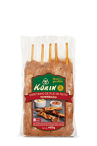 ESPETINHO DE FILE DE PEITO DE FRANGO TEMPERADO - KORIN - 400g