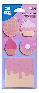 Bloco Recado Adesivo Sticky Notes com 5 Blocos Docinhos - Cis