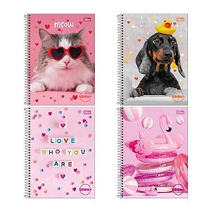 Caderno Capa Dura 01X1 96 Folhas Zoom+ Feminino Tilibra