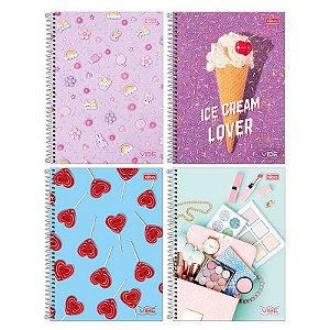 Caderno Capa Dura 01X1 80 Folhas Vibe Feminino Tilibra