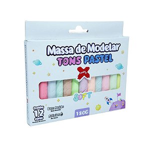 Massa Modelar Soft 12 Cores 180G Make+ Tons Pastel