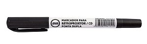 Marcador Permanente Jocar Ponta Dupla Preto