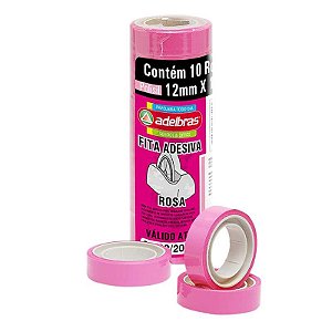Fita Adesiva 12X10 Adelbras Rosa