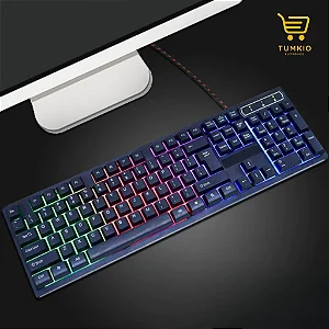 Teclado Gamer Semi Mecânico LED RGB ABNT2 USB PC/PS4/XBOX