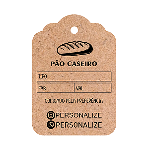 Tag Kraft para Pão Caseiro – Personalizada com Seus Dados