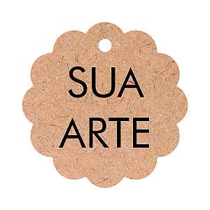 Tag Papel Kraft Escalope Personalizada com sua logo ou arte 5x5 cm