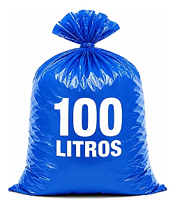 Saco para Lixo 100 Litros Azul– 90x95 cm – Pacote com 100 Unidades (4 kg)