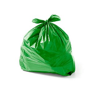 Saco para Lixo 20 Litros Verde– 50x60 cm – Pacote com 100 Unidades (2,0 kg)