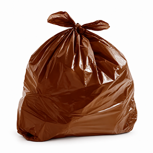 Saco para Lixo 40 Litros Marrom– 60x70 cm – Pacote com 100 Unidades (2,0 kg)