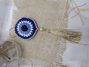 Chaveiro Olho Grego em Crochê com Tassel – Proteção e Estilo Macramê/Artesanal
