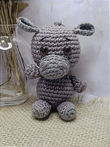 Chaveiro Hipopótamo Baby Amigurumi (10 cm) – Coleção Safari