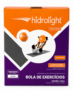Bola para pilates exercícios ginástica 55cm Hidrolight cor laranja