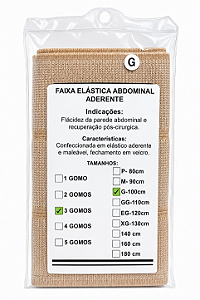 Faixa Elástica Abdominal Aderente 3 Gomos G 100cm