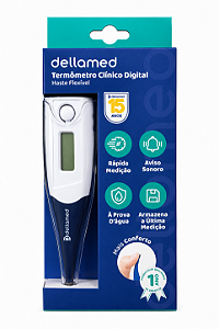 Termômetro Clínico Digital Flexível Dellamed Azul
