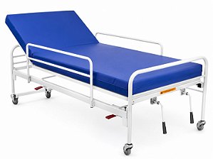 Cama Hospitalar Seminova com 2 Manivelas com Colchão Hospitalar Capacidade de Peso até 160Kg