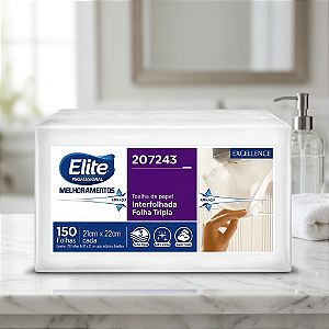 Papel Toalha Interfolhado Elite Professional Excellence Folha Tripla