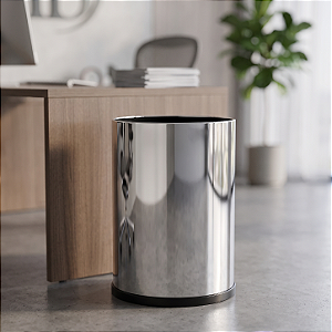 Lixeira em Aço Inox S/Tampa 13,5 Litros