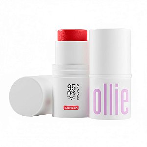Bastão Ollie 3 em 1 Blush, Batom e Sombra Cereja