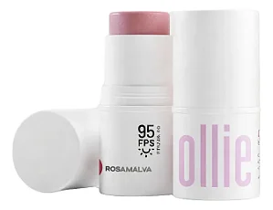 Bastão Ollie 3 em 1 Blush, Batom e Sombra Rosa Malva