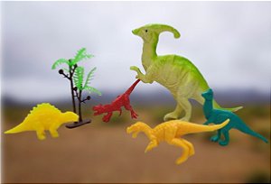 Conjunto miniatura - Kit Animais DINOSSAUROS de brinquedo com 6pcs - BA12149