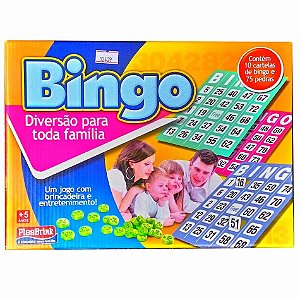 Jogo de Bingo Plasbrink com 10 Cartelas e 75 Pedras - Ref.0259