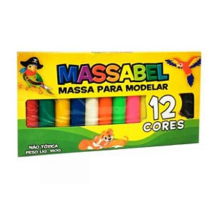 Massa para modelar- Massinha MASSABEL com 12 cores - Ref.5065