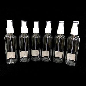 Kit 6 frascos Borrifador 100 ml - para Alcool Liquido - Aromatizador - Perfume - Spray com tampa - Clink -CK4917 