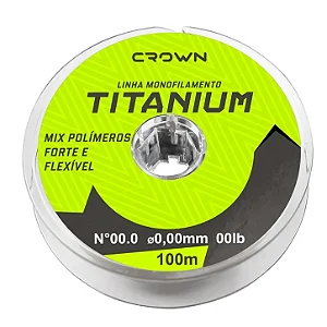 Linha Monofilamento Titanium Nylon 0,28mm 100m Crown Cinza