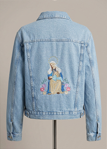 Jaqueta jeans Bordada.
