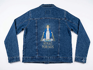 Jaqueta jeans Bordada.