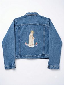 Jaqueta jeans Bordada.