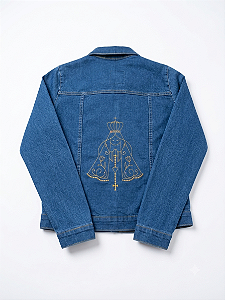 Jaqueta jeans Bordada.