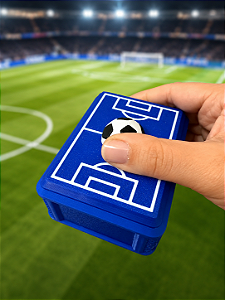 Porta Figurinhas Campo de Futebol Azul em Impressão 3D