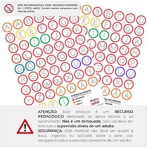 Kit 2 Cartelas Adesivos Letras do Alfabeto Bastão Maiúsculas (130 adesivos)