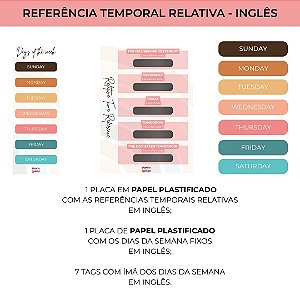 Kit Noção de Referência Temporal Relativa em Inglês Imantado