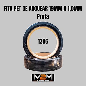 Fita PET de arquear 19mm x 1,0mm 13kg preta em Itu