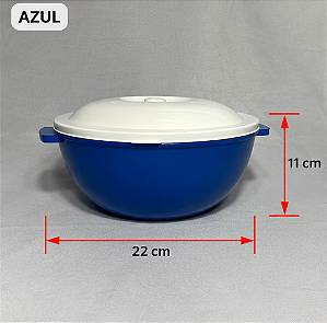 JOGO BACIAS 3,5,9 E 12 LITROS COM TAMPA COR: Azul